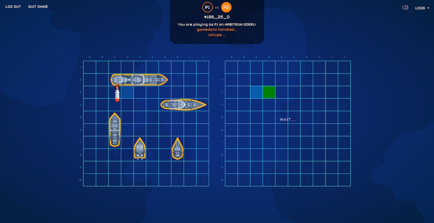 Productive Decentralized Battleship - Gameplay Miss | Built with Cartesi Rollups