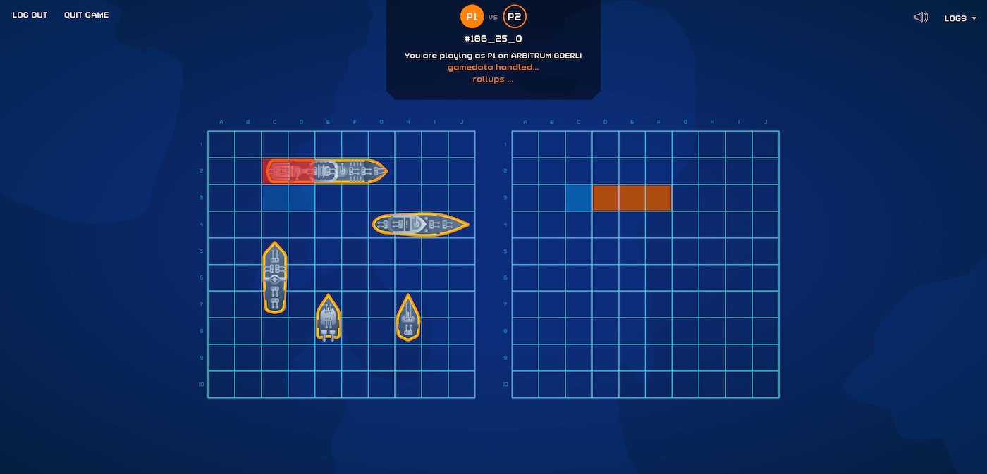 Productive Decentralized Battleship - Gameplay Hit 2 | Built with Cartesi Rollups