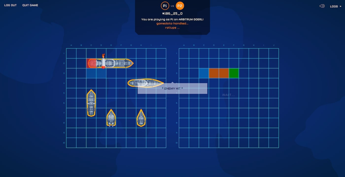 Productive Decentralized Battleship - Enemy Hit | Built with Cartesi Rollups
